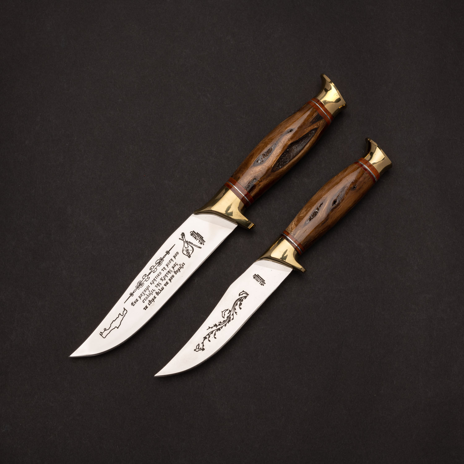 Dagger_from_local_bush_wood_2 Δύο μεγέθη από μαχαίρια κυνηγού με λαβή από αγριόξυλο και μπρούτζινα εξαρτήματα