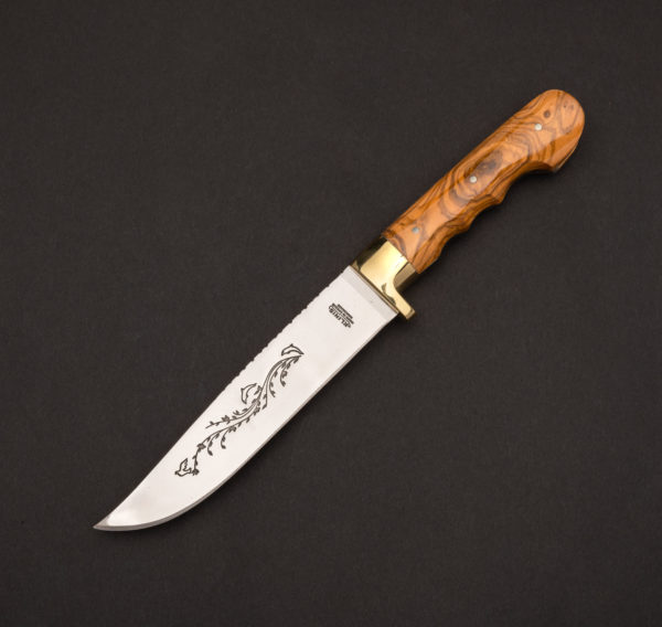 Μαχαίρι του βοσκού με λαβή από ξύλο ελιάς και μπρούτζινα στηρίγματα
