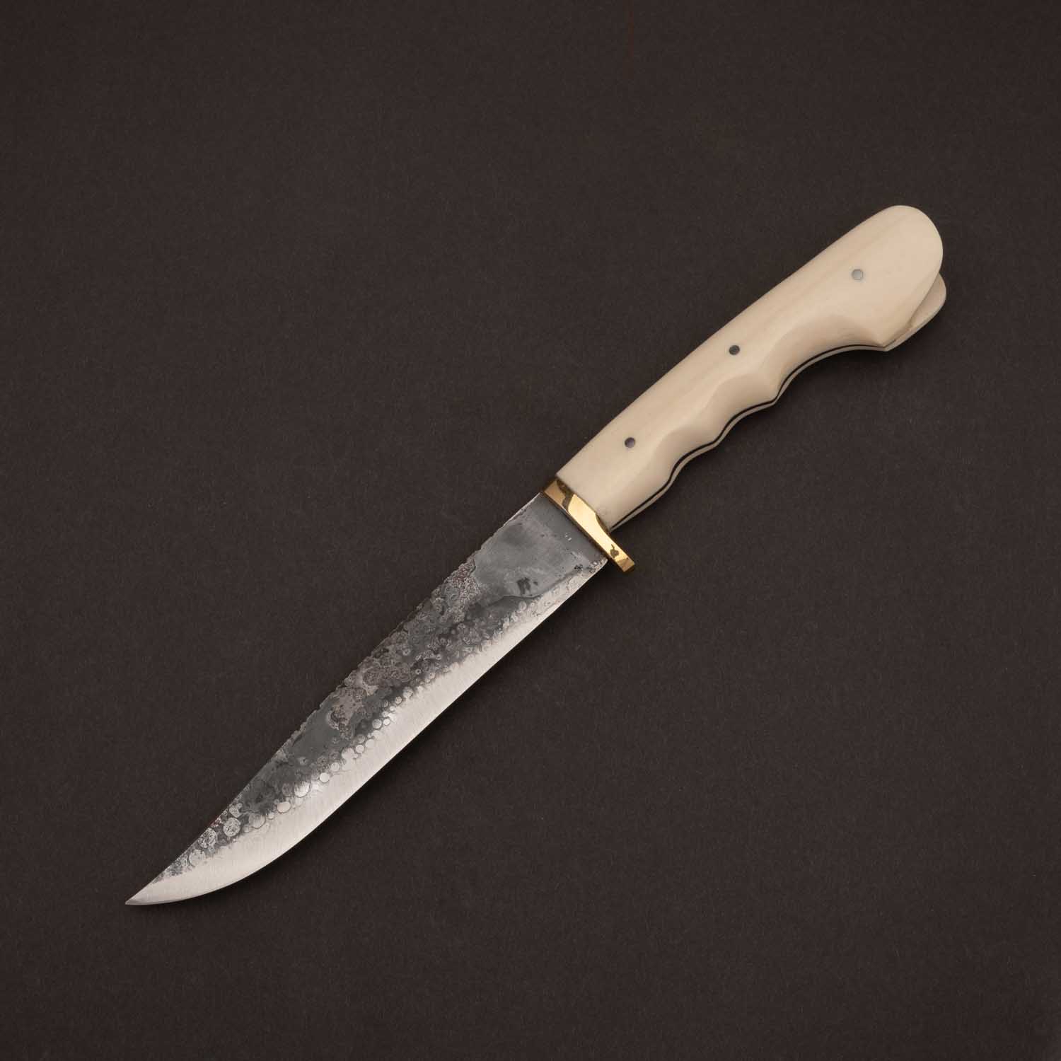 Μαχαίρι σούστα με κοκάλινο χερούλι και μπρούτζινο στήριγμα