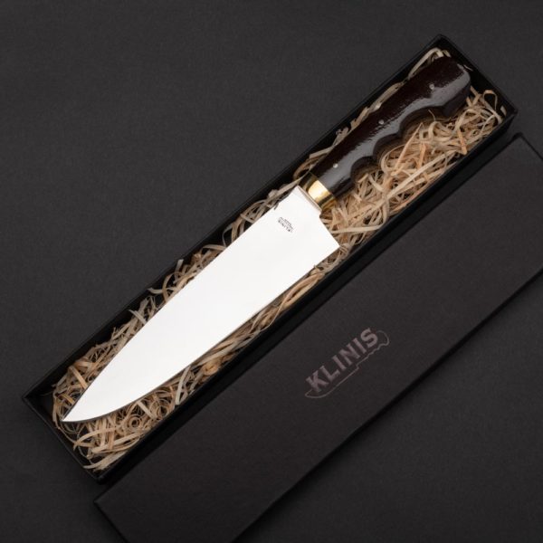 Μαχαίρι σεφ Κλίνης με χερούλι από ξύλο βέγκε μέσα σε κουτί χάρτινο