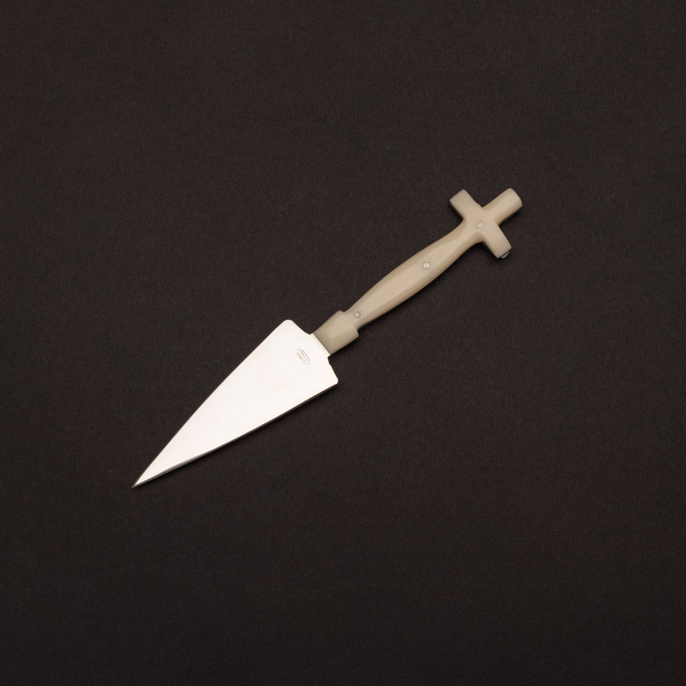 klinis 21584-Edit Εκκλησιαστική λόγχη με σταυρό με λαβή από άσπρο plexiglass